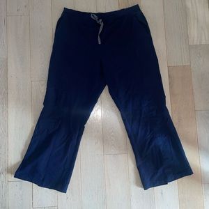 Figs navy flare scrub pants